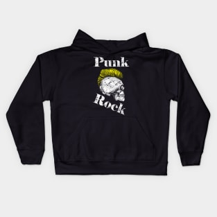 Punk Rock Iro-Skull, yellow Kids Hoodie